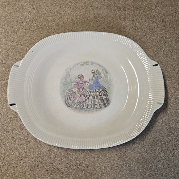 Vintage GODEY PRINTS Salem China Victorian SERVING PLATTER Plate 12x9.5 - Picture 1 of 7